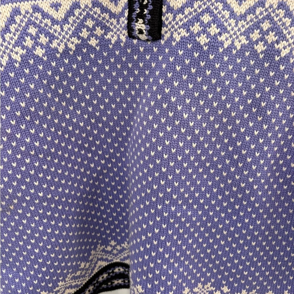 LL Bean Vintage Cotton Fair Isle Knit Sweater Size Large - Picture 6 of 12